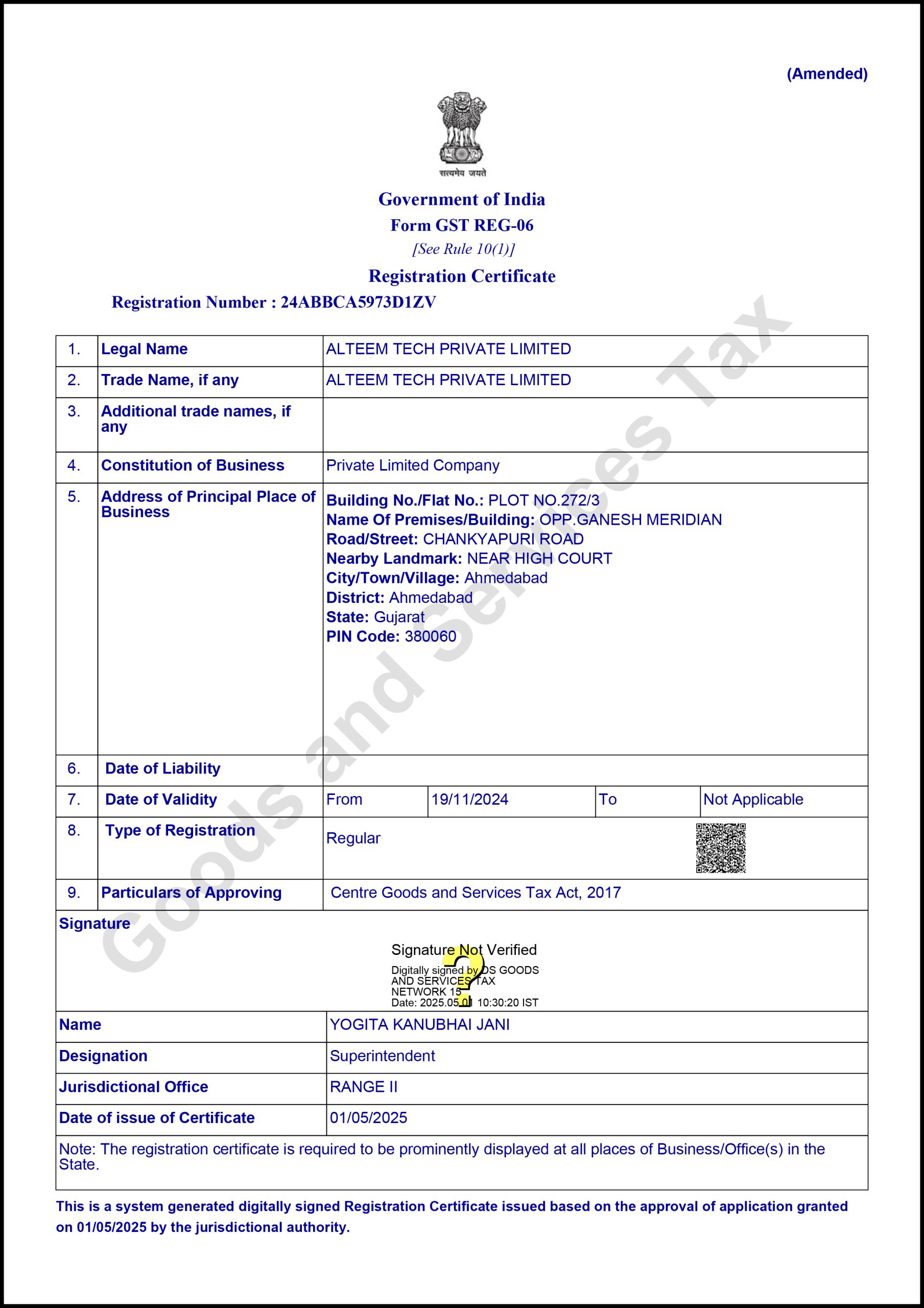 GST Certificate